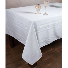 Ζακάρ τραπεζομάντηλο 1385 (154cm x 213cm) λευκό 6978000004301 SilkFashion |  Τραπεζομάντηλα στο espiti