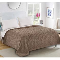 Fleece knitted (160cm x 220cm) σοκολά 5206978073090 SilkFashion |  Κουβέρτες fleece Υπέρδιπλες στο espiti