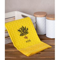 Σετ 12 τεμαχίων ποτηρόπανα γκοφρέ (50cm x 70cm) κίτρινο γλάστρα KOS 6978000004265 SilkFashion |  Πετσέτες Κουζίνας στο espiti