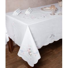 Χειροποίητο κοφτό τραπεζομάντηλο 2778 (170cm x 310cm) λευκό 6978000004963 SilkFashion |  Τραπεζομάντηλα στο espiti