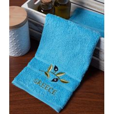 Πετσέτα Προσώπου ( 50cm x 100cm ) Σιέλ με Κλαδί GREECE 5206978161025 SilkFashion |  Πετσέτες Κουζίνας στο espiti