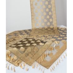 Σετ 4 τεμαχίων (110cm x 110cm, 50cm x 140cm,2x50cm x 50cm) AKB-301 Λάδι 5206978162459 SilkFashion |  Καρέ στο espiti