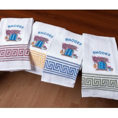 Σετ 12 τεμαχίων ποτηρόπανα (45cm x 65cm) πόρτα RHODES 5206978169205 SilkFashion |  Πετσέτες Κουζίνας στο espiti