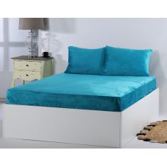 Σεντόνι fleece solid (160cm x 200cm ) tile blue  5206978082924 SilkFashion |  Σεντόνια Υπέρδιπλα / King Size στο espiti