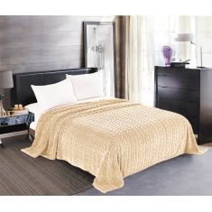 Κουβέρτα fleece braid (160cm x 220cm) ivory 5206978163098 SilkFashion |  Κουβέρτες fleece Υπέρδιπλες στο espiti