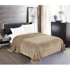 Κουβέρτα fleece braid (220cm x 240cm) καφέ 5206978163180 SilkFashion |  Κουβέρτες fleece Υπέρδιπλες στο espiti