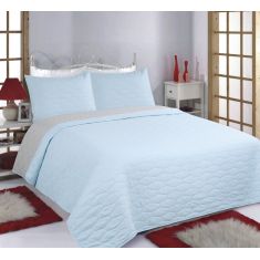 ΚΟΥΒΕΡΛΙ σετ (220cm x 240cm + 2 x 50cm x 70cm) RUBY sky blue/ grey 5206978074462 SilkFashion |  Κουβερλί Υπέρδιπλα στο espiti
