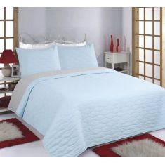 ΚΟΥΒΕΡΛΙ σετ (220cm x 240cm + 2 x 50cm x 70cm) RUBY sky blue/ grey 5206978074462 SilkFashion |  Κουβερλί Υπέρδιπλα στο espiti