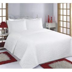 ΚΟΥΒΕΡΛΙ σετ (240cm x 260cm + 2 x 50cm x 70cm) WAVES  MICROSATIN ivory 5206978075308 SilkFashion |  Κουβερλί Υπέρδιπλα στο espiti