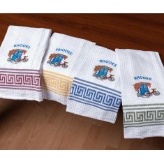 Σετ 12 τεμαχίων ποτηρόπανα (45cm x 65cm) ποδήλατο RHODES 5206978168963 SilkFashion |  Πετσέτες Κουζίνας στο espiti