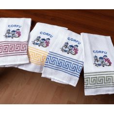 Σετ 12 τεμαχίων ποτηρόπανα (45cm x 65cm) εκκλησία CORFU 5206978169069 SilkFashion |  Πετσέτες Κουζίνας στο espiti