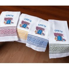 Σετ 12 τεμαχίων ποτηρόπανα (45cm x 65cm) πόρτα CRETE 5206978169250 SilkFashion |  Πετσέτες Κουζίνας στο espiti