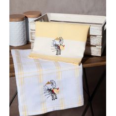 Σετ 2 τεμαχίων ποτηρόπανα (50cm x 70cm) ανεμόμυλος κίτρινο 6978000002976 SilkFashion |  Πετσέτες Κουζίνας στο espiti