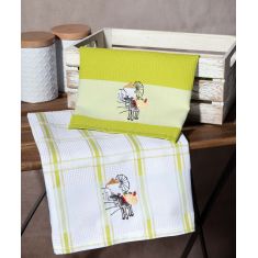 Σετ 2 τεμαχίων ποτηρόπανα (50cm x 70cm) ανεμόμυλος πράσινο 6978000002978 SilkFashion |  Πετσέτες Κουζίνας στο espiti
