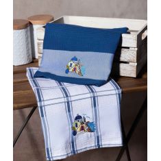 Σετ 2 τεμαχίων ποτηρόπανα (50cm x 70cm) εκκλησία μπλέ 6978000002985 SilkFashion |  Πετσέτες Κουζίνας στο espiti