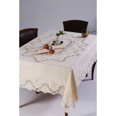 Χειροποίητο τραπεζομάντηλο 1285 (170cm x 170cm) μπέζ 6978000003095 SilkFashion |  Τραπεζομάντηλα στο espiti