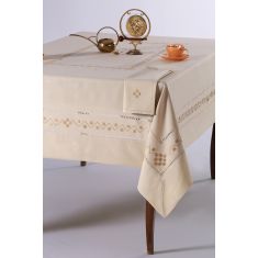 Χειροποίητο τραπεζομάντηλο 5013 (170cm x 220cm) λαδί 6978000003100 SilkFashion |  Τραπεζομάντηλα στο espiti