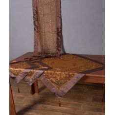 Σετ 4 τεμαχίων (85cm x 85cm, 40cm x 110cm, 2x40cm x 40cm) NK-0744-1 Καφέ 5206978106132 SilkFashion |  Καρέ στο espiti