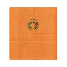 Πετσέτα Προσώπου ( 50cm x 100cm ) Πορτοκαλί με Στεφάνι ΡΟΔΟΣ 5206978159404 SilkFashion |  Πετσέτες Κουζίνας στο espiti