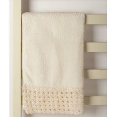 Πετσέτα Προσώπου (50cm x 100cm) με δαντέλα ivory 5206978162145 SilkFashion |  Σετ Πετσέτες στο espiti
