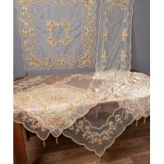 Σετ 7 τεμαχίων (85cm x 85cm, 40cm x 110cm, 130cm x 130cm, 2x38cm x 38cm, 2x55cm x 55cm) 7707 Χρυσό 5206978162350 SilkFashion |  Καρέ στο espiti