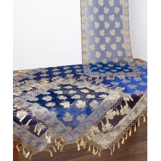 Σετ 4 τεμαχίων (110cm x 110cm, 50cm x 140cm,2x50cm x 50cm) AKB-301 Μπλε 5206978162473 SilkFashion |  Καρέ στο espiti