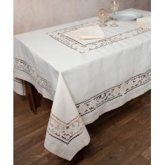 Χειροποίητο τραπεζομάντηλο 682 (170cm x 170cm) μπεζ 5206978162596 SilkFashion |  Τραπεζομάντηλα στο espiti