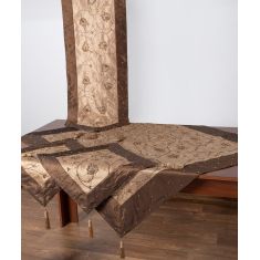 Σετ 4 τεμαχίων (100cm x 100cm, 40cm x 130cm, 2x40cm x 40cm)  Ήρα Καφέ 5206978106019 SilkFashion |  Καρέ στο espiti