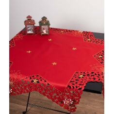 χριστουγεννιάτικο τραπεζοκαρέ (140cm x 140cm)  8213 star 6978000001408 SilkFashion |  Χριστουγεννιάτικα Τραπεζομάντηλα  στο espiti