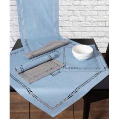 καρέ (90cm x 90cm) bg18 σιέλ/γκρι 6978000001764 SilkFashion |  Τραπεζομάντηλα στο espiti