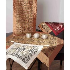 Σετ 7 τεμαχίων  (90cm x 90cm 40cm x 110cm 2x60cm x 60cm 2x 40cm x 40cm 140cm x 140cm) 6309 χρυσό 6978000001814 SilkFashion |  Καρέ στο espiti