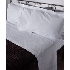 Χειροποίητο σεντόνι 2468 τεσσάρων τεμαχίων (225cm x 270cm) λευκό 6978000002635 SilkFashion |  Νυφικά Σεντόνια στο espiti