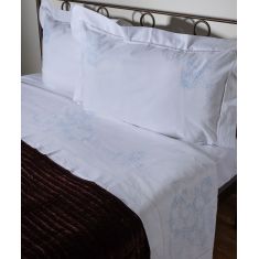 ΧΕΙΡΟΠΟΙΗΤΟ ANEBATO ΣΕΝΤΟΝΙ 2827 ΤΕΣΣΑΡΩΝ ΤΕΜΑΧΙΩΝ (225CM X 270CM) ΛΕΥΚΟ/ΣΙΕΛ 6978000002694 SilkFashion |  Νυφικά Σεντόνια στο espiti