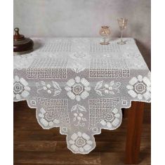 Μερσεριζέ πλεκτό τραπεζοκαρέ 4567 (140cm x 140cm) μπέζ 6978000002821 SilkFashion |  Τραβέρσες  στο espiti