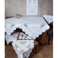 Πλεκτό με ύφασμα σετ 7 τεμαχίων 2318 (140cm x 140cm/90cm x 90cm/50cm x 150cm/60cm x 60cm x 2/40cm x 40cm x 2) λευκό 6978000002969 SilkFashion |  Τραβέρσες  στο espiti