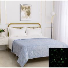 Παιδική φωσφοριζέ κουβέρτα space (170cm x 220cm) σιέλ 5206978072260 SilkFashion |  Κουβέρτες fleece Υπέρδιπλες στο espiti