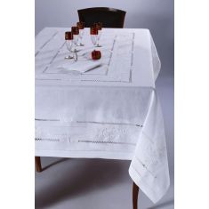 Χειροποίητο τραπεζομάντηλο 717 (170cm x 270cm) λευκό 6978000003046 SilkFashion |  Τραπεζομάντηλα στο espiti