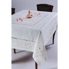 Χειροποίητο τραπεζομάντηλο 8302 (170cm x 270cm) λευκό 6978000003076 SilkFashion |  Τραπεζομάντηλα στο espiti
