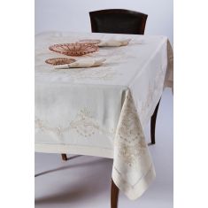 Χειροποίητο τραπεζομάντηλο 3X43 (170cm x 220cm) μπέζ 6978000003093 SilkFashion |  Τραπεζομάντηλα στο espiti
