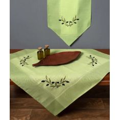 Τραπεζομάντηλο bg23a (160cm x 250cm) πράσινο με μαύρη ελιά 6978000003631 SilkFashion |  Τραπεζομάντηλα στο espiti