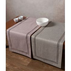 τραβέρσα (45cm x 170cm) bg18 αμέθυστος/ανοιχτό γκρί 5206978155697 SilkFashion |  Τραπεζομάντηλα στο espiti
