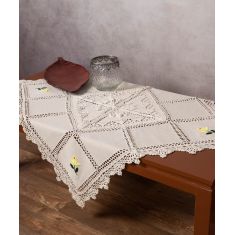 Καρέ με πλεκτό και απλικέ (90cm x 90cm) 030 κίτρινο λουλούδι 6978000003998 SilkFashion |  Τραβέρσες  στο espiti