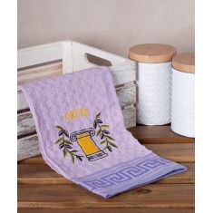 Σετ 12 τεμαχίων ποτηρόπανα γκοφρέ (50cm x 70cm) λιλά κίονας CRETA 6978000004246 SilkFashion |  Πετσέτες Κουζίνας στο espiti