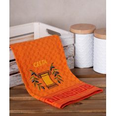 Σετ 12 τεμαχίων ποτηρόπανα γκοφρέ (50cm x 70cm) πορτοκαλί κίονας CRETA 6978000004247 SilkFashion |  Πετσέτες Κουζίνας στο espiti