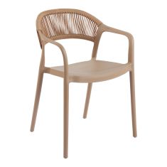 Πολυθρόνα Ankara pakoworld στοιβαζόμενη pp-pe rattan σε μόκα-φυσική απόχρωση 54x55.5x77εκ |  Πολυθρόνες κήπου στο espiti