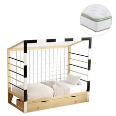 ΚΡΕΒΑΤΙ ΠΑΙΔΙΚΟ ΜΕ ΣΤΡΩΜΑ GOALIE HM21309 ΠΕΥΚΟ ΦΥΣΙΚΟ-ΛΕΥΚΟ-ΜΑΥΡΟ--ΣΤΡΩΜΑ 90x190εκ |  Κρεβάτια στο espiti
