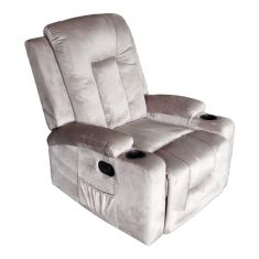 Πολυθρόνα relax Gessel pakoworld βελούδο σε γκρι απόχρωση 80x90x98εκ |  Πολυθρόνες σαλονιού στο espiti