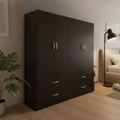 Ντουλάπα τετράφυλλη με συρτάρια Lego pakoworld wenge 160x42x180εκ |  Ντουλάπες ρούχων στο espiti