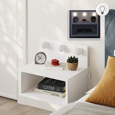 Κομοδίνο επιτοίχιο Treo Megapap με LED χρώμα λευκό 40x30x33,8εκ. |  Κομοδίνα στο espiti