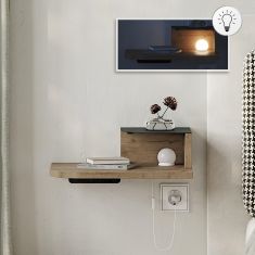 Κομοδίνο επιτοίχιο Luno Megapap με LED χρώμα sepet oak 40x30x16,2εκ. |  Κομοδίνα στο espiti